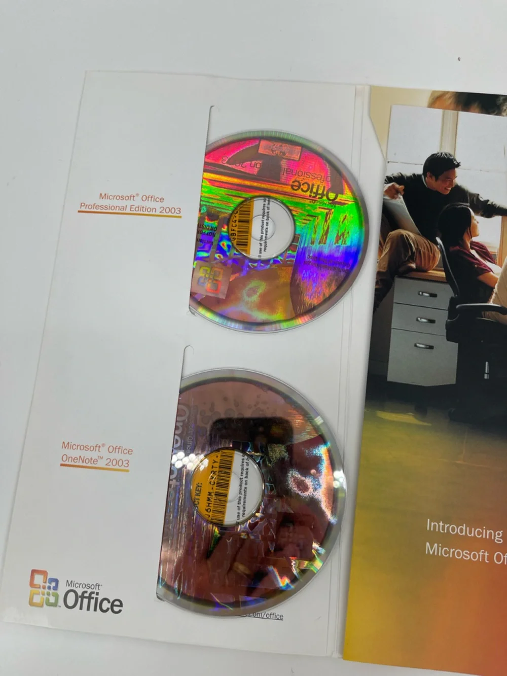 Microsoft Office 2003 CDs with Holographic Reflective Colors